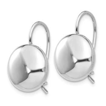 Rhodium Over 14k White Gold Polished Button Earrings