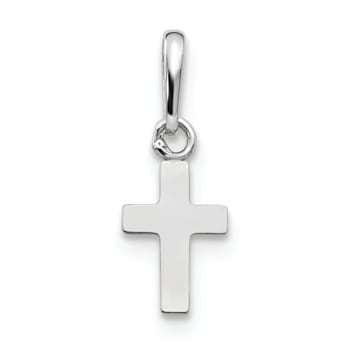 Rhodium Over 14k White Gold Children's Cross Pendant