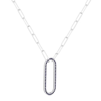 Sapphire Sterling Silver Bar Necklace
