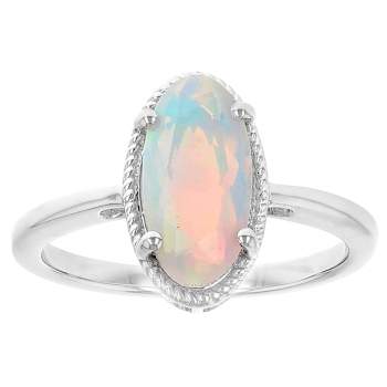 Ethiopian Opal Solitaire Ring In Sterling Silver 1.20ct