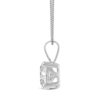 White Cubic Zirconia 14k White Gold Pendant With Chain 2.00ctw