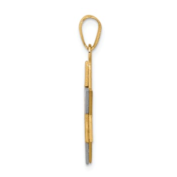 14K Two-tone Gold Satin Star of David Pendant