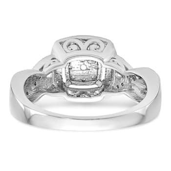 Rhodium Over 14K White Gold Lab Grown Diamond Cluster Engagement Ring 0.39ctw