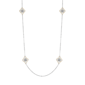 White Cubic Zirconia Platineve® Station Necklace 0.36ctw