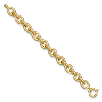 14K Yellow Gold 16.8mm Open Link Cable 8.5-inch Bracelet