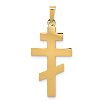 14K Yellow Gold Eastern Orthodox Cross Charm