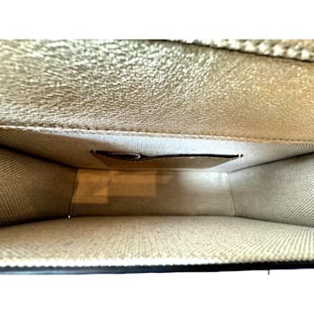 Jimmy Choo Kalina Crossbody Clutch Bag Crystal Logo Metallic Gold Color