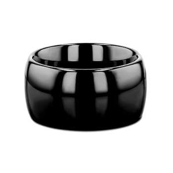 RAVEN Domed Black Tungsten Wedding Band 12mm