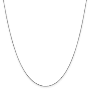 14K White Gold 0.6mm Round Snake Chain Necklace