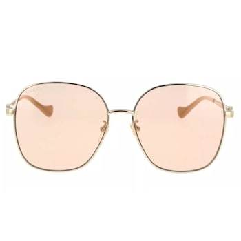 Gucci Gold Tone Frame / Orange Lens Sunglasses