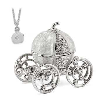 EVER AFTER Pumpkin Coach with Ring Pad Trinket Box