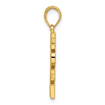 14k Yellow Gold Polished HOPE Pendant