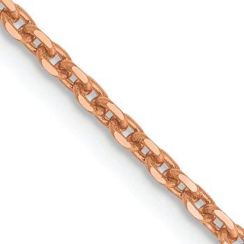 14k Rose Gold 1.65mm Solid Diamond-Cut Cable 24 Inch Chain
