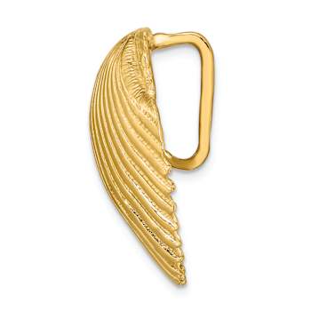 14k Yellow Gold Textured Fits Up To 8mm and 10mm Medium Scallop Shell
Slide Pendant