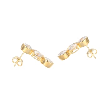 White Cubic Zirconia 18k Yellow Gold Over Silver April Birthstone
Earrings 8.10ctw