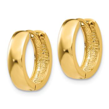 14k Yellow Gold 1/2" Round Hinged Hoop Earrings