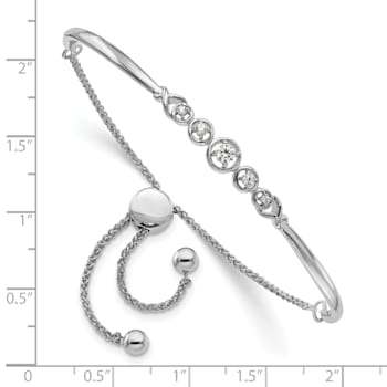14K White Gold Lab Grown Diamond VS/SI GH, Adjustable Bracelet
