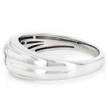 Timeless Lab-Grown Diamond Men's Solitaire Ring In Sterling Silver