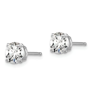 Certified White Lab-Grown Diamond G-H SI 14k White Gold 4-Prong Stud
Earrings 1.00ctw
