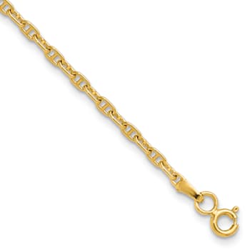 14k Yellow Gold 2.35mm Mariners Link Bracelet