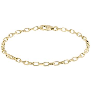 Box, Bead and Rolo Chain Bracelet Set Of 3 In 18K Gold Over Bronze