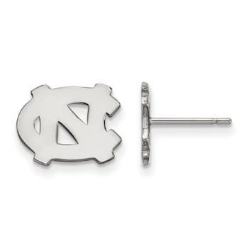 Rhodium Over Sterling Silver  LogoArt University of North Carolina Extra
Small Post Earrings