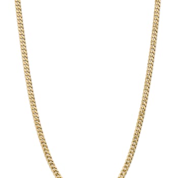 14k Yellow Gold 5.75mm Solid Flat Beveled Curb 20 Inch Chain