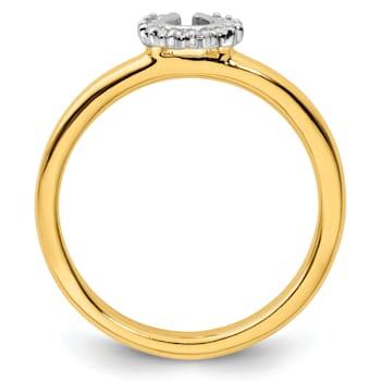 10K Yellow Gold Over Sterling Silver Stackable Expressions Diamond
Horseshoe Ring 0.07ctw