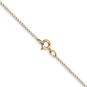 14k Yellow Gold 0.42mm Solid Curb 24 Inch Chain
