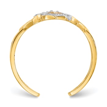 14K Yellow Gold Diamond Heart Toe Ring