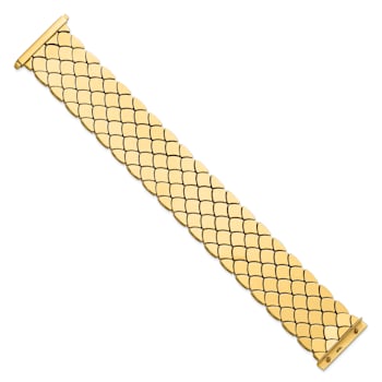 14K Yellow Gold Reversible Satin and Polished 24mm 7.25-inch Bracelet