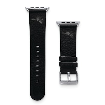 Gametime New England Patriots Leather Band fits Apple Watch (38/40mm M/L
Black). Watch not included.