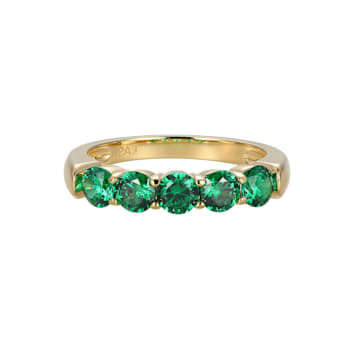 Green Cubic Zirconia 18k Yellow Gold Over Sterling Silver Ring 1.98ctw