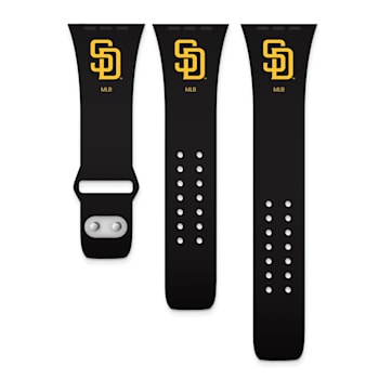 Gametime MLB San Diego Padres Navy Silicone Apple Watch Band (38/40mm
M/L). Watch not included.
