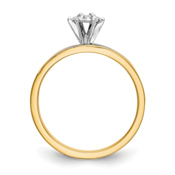 14K Yellow Gold AA Quality Engagement Ring 0.07ctw