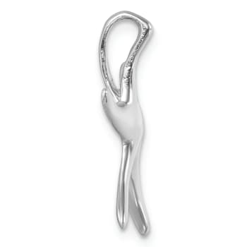Rhodium Over Sterling Silver Polished Starfish Chain Slide Pendant
