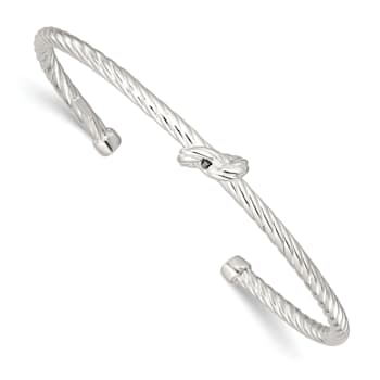 Sterling Silver Twisted Knot Cuff Bracelet