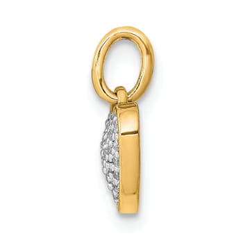 14K Yellow Gold 0.10ctw Diamond Heart Pendant