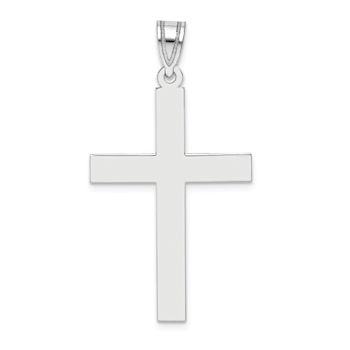 Rhodium Over 14k White Gold Polished Cross Pendant