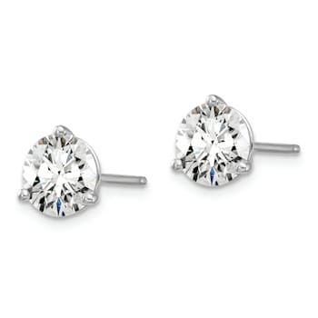 Rhodium Over 14K Gold Lab Grown Diamond 1 1/2ct. VS/SI GH+, 3 Prong Stud Earrings