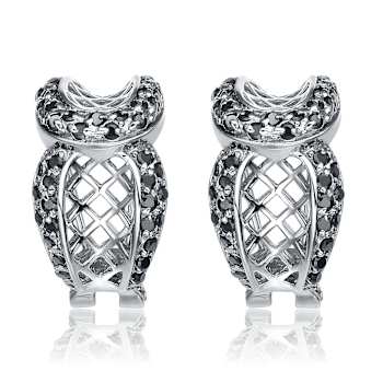 Black CZ Ever After Drop Earrings In Sterling Silver
