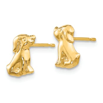 14K Yellow Gold Dog Post Earrings