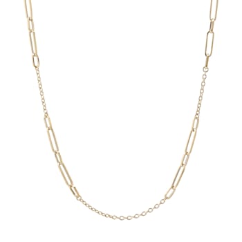 14K Yellow Gold 2.3 and 4.0 mm Paperclip Link 20 Inch Necklace