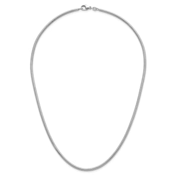 Rhodium Over Sterling Silver 2.4mm Snake 18 Inch Chain