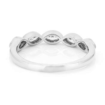 Polished Lab-Grown Marquise Diamond Band Ring In 10K White Gold