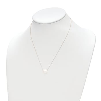 14K Yellow Gold 10-11mm Round White Fresh Water Cultured Pearl Rope Necklace