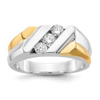 14K Two-tone Yellow and White Gold Lab Grown Diamond SI1/SI2, G H I,
Men's Ring