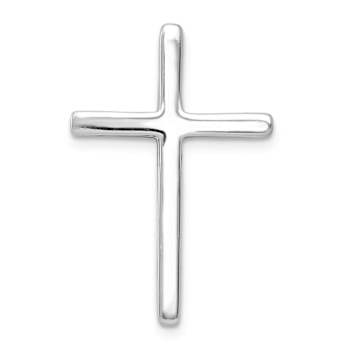 Rhodium Over 14k White Gold Diamond Cross Chain Slide