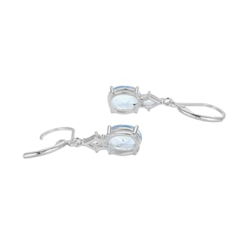 Lab Created Blue Spinel Platinum Over Sterling Silver March Birthstone
Earrings 3.58ctw