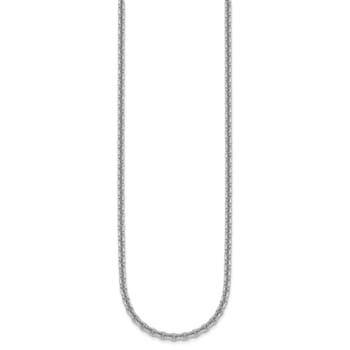 Rhodium Over Sterling Silver 3.1mm Rolo 30 Inch Chain